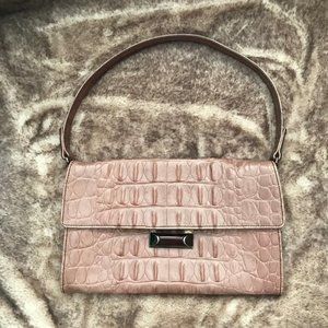 Miu Miu Blush Crocodile Embossed Handbag